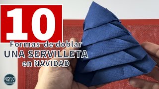 10 maneras de doblar una servilleta de papel para Navidad  Decoraciones navideñas para la mesa [upl. by Scarface]