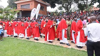 Entrance Procession During 60th Canonization Anniversary of the Uganda Martyrs at Munyonyo Shrine [upl. by Hayikaz807]