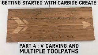 Carbide Create Shapeoko Basics  Part 4 Multiple Toolpaths And V Bit  CNC Woodwork [upl. by Martha]