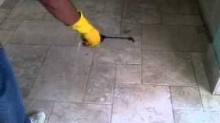 How To Clean and Seal Travertine Floor  By Hand [upl. by Particia]