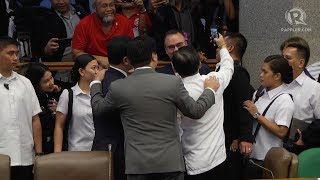 ​Bong Go Trillanes take selfie after Senate probe into frigates deal [upl. by Mloclam]