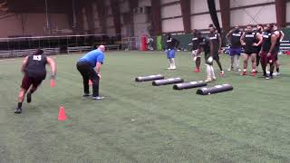 2019 National Scouting Combine Defensive Line Drills [upl. by Chlori]