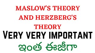 Maslows theory and Herzbergs theory of motivation in Telugu [upl. by Pacificia163]