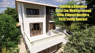 Touring a Stunning 115x75m Mediterranean Villa Elegant Design amp Cozy Living Spaces [upl. by Naara]