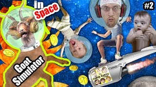 GOAT ON FIRE 🔥 FGTEEV Shawn Chase and Duddy play GOAT SIMULATOR in SPACE HA HA HA HA HA Part 2 [upl. by Ebberta]