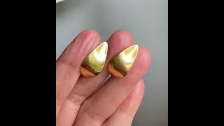 Vintage Georg Jensen 18K Gold Earrings Danish Designer [upl. by Vanthe]