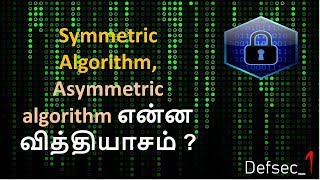 Symmetric Algorithm Asymmetric algorithm என்ன வித்தியாசம்  cc in english [upl. by Asseralc728]