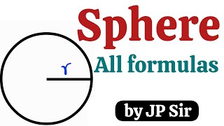 All formulas of sphere  JP Sir Maths [upl. by Alena]