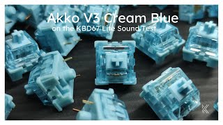 KBD67 Lite R3 with Akko V3 Cream Blue Sound Test [upl. by Teresita]