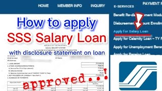 SSS Salary Loan  how to apply with disclosure  2022 [upl. by Nolahc]