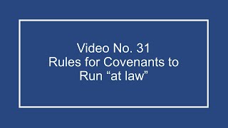 ProfDale Property Video 31  Covenants Running at Law [upl. by Medeah]