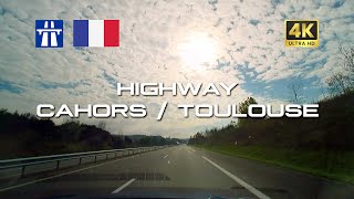 Scenic drive  Highway from Cahors to Toulouse  France  4k 60fps [upl. by Eux129]