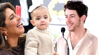 Nick Jonas and Priyanka Chopra Debut Baby Malti at Walk of Fame Event [upl. by Artsa]