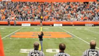 Julia Goodwin 10 years old singing National Anthem  Syracuse Carrier Dome [upl. by Rowney]