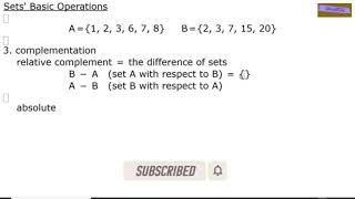 RelativeAbsolute Compliment  Basic Set Theory  Part 4 [upl. by Nirhtak381]