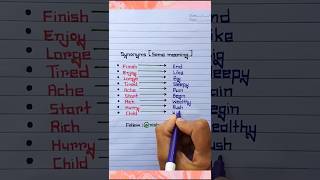 Synonyms Same Meaning📝👩‍🏫🔥😉shorts ytshorts education english learnenglish shortvideo yt [upl. by Betta]