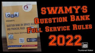 Swamy Question Book on Service Rules and Financial Rules  MCQs  Latest Edition 2022 AAOSAS exam [upl. by Enoyrt]