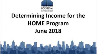 Determining Income for the HOME Program [upl. by Rapsac]