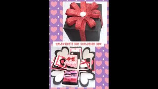 Valentines Day Explosion Box  FREE Cricut Template [upl. by Maury293]