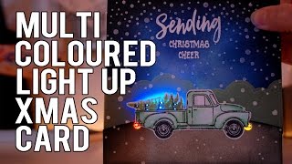 Light Up Christmas Card ft Honey Bee Stamps Little Pickup amp Chibitronics [upl. by Eeniffar]