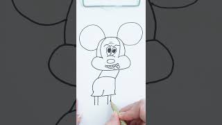 How to draw Mickey Mouse Beetlejuice shorts drawing [upl. by Dora]