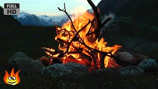 Crackling Mountain Campfire with Relaxing River Wind and Fire Sounds HD [upl. by Areivax]