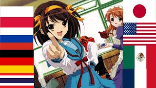 Haruhi Suzumiya OP Bouken Desho Desho Multilanguage Updated [upl. by Ramsa]