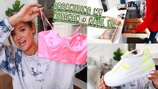 organizing my kitchen  clothing haul nike west elm whitefox [upl. by Dixie]