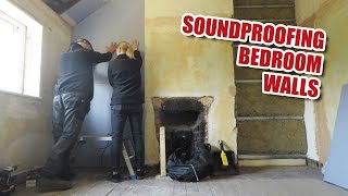 Soundproofing the bedroom walls  directtowall method Renovation Part 15 [upl. by Aipmylo]