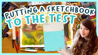 Paint with me Testing mixed media in a new Pith sketchbook 📒 Pith Oroblanco Review [upl. by Ainoet]