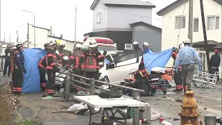 乗用車と路線バスが正面衝突…乗用車の女性が死亡し 基準の5倍のアルコール検出 乗客17人とバス運転手がケガ…乗用車が対向車線にはみ出したか？ 北海道函館市 [upl. by Yhotmit]