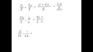 Addisjon og subtraksjon av brøker med bokstaver [upl. by Ittam]