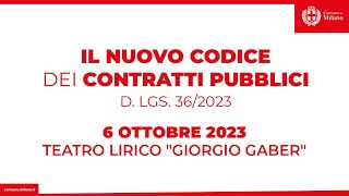 Il nuovo codice dei contratti pubblici  D LGS 362023 [upl. by Pellet552]