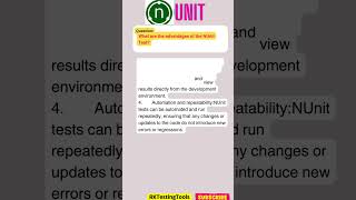 2What are the advantages of the NUnit Test [upl. by Fita31]