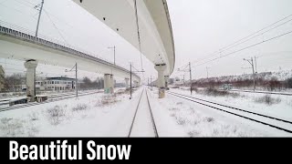 Train Cab Ride NL  Snow  Amsterdam CS – Enkhuizen  DDZ Intercity  Feb 2017 [upl. by Nyltiac450]