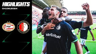 FIRST MATCH FIRST TROPHY 🏆  Highlights PSV  Feyenoord  Johan Cruijff Schaal 2024 [upl. by Aitnahs]