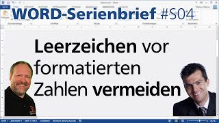 Word Leerzeichen vor formatierten Zahlen vermeiden • Für 2013 2010 und 2007 • Markus Hahner® [upl. by Zap159]