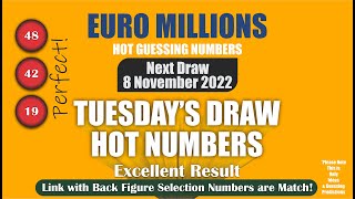 EuroMillions Predictions for Tuesday 8 November 2022  EuroMillions Hot Numbers  Part03 [upl. by Enoyrt989]