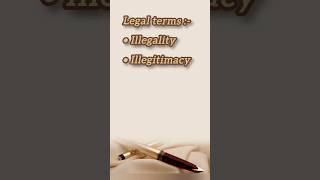 Illegality Illegitimacy legalstudiesinindia [upl. by Orvas545]