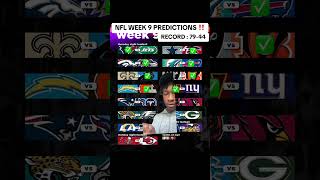 NFL WEEK 9 PREDICTIONS nfl nflfootball nflpicks nflpredictions sports sportshorts shorts [upl. by Aleb]