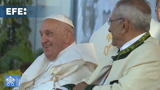 El papa Francisco llega a Timor Oriental y se reúne con el presidente del país [upl. by Suchta723]