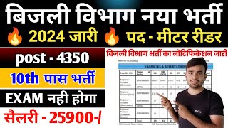 बिजली विभाग नया भर्ती 2024 Apply शुरू l bijali vibhag Bharti 2024 l bijali vibhag new vacancy 2024 [upl. by Aivartal129]