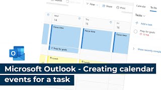 Microsoft Outlook  Creating calendar events for a task [upl. by Ecirtal]