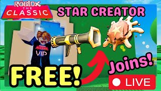 FREE STAR CREATOR PIE LAUNCHER  Playing Roblox Classic  roblox ugclimiteds robloxclassic [upl. by Zavala]