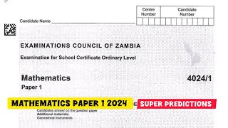 2024 Mathematics Paper 1  PredictionsGuide What to expect  How to manage Time ⏲️ maths exam [upl. by Cirdor]