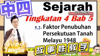 SejarahTingkatan 4 Bab 5 Faktor Penubuhan Persekutuan Tanah Melayu 1948 [upl. by Lleirbag]