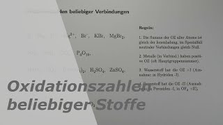 Oxidationszahlen beliebiger Verbindungen [upl. by Einotna]