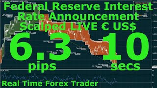 63 Pips 10s Federal Reserve Interest Rate Announcement Scalped LIVE EURUSD Forex How To Scalp €US [upl. by Anned]