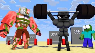 WHO IS THE STRONGEST amp FITNESS Challenge in Minecraft [upl. by Edrahc]