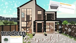 Building a Bloxburg House ONLY Using MODERN Items 2 Story Build WITH VOICE [upl. by Nnairahs876]